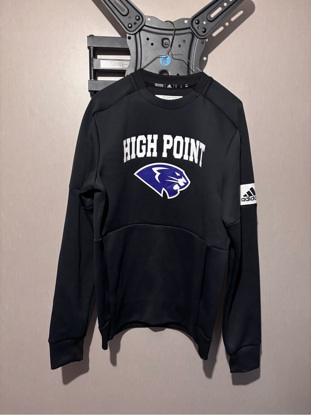 adidas Black Crewneck Sweatshirt with White Logo Accent
